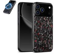 Genérico Apexcarbon Forged Carbon Fiber Phone Case for iPhone 17 Pro MAX, All-Inclusive Magnetic Wireless Charging, Ultra-Slim, Caseless Touch Feeling, Shockproof, Anti-Fall Protective (Red,13promax)