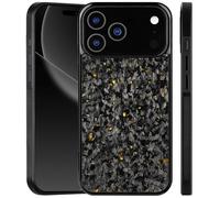 Genérico Apexcarbon Forged Carbon Fiber Phone Case for iPhone 17 Pro MAX, New Ultra-Slim Case with Caseless Touch Feeling, with Magnetic Charging, All-Inclusive, Shockproof, Lightweight (Gold,17)