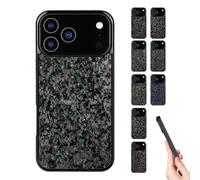 Genérico Apexcarbon Forged Carbon Fiber Phone Case for Phone 17 Pro MAX, Magnetic All-Inclusive Protective Anti-Fall Case,Wireless Charging (Green,17)
