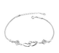 Genérico apilable hombre junco pulsera joyería amor corazón encanto cadena pulsera Hollow Out Heart pulseras para mujer moda joyería varios amantes de rosa pulsera anillos, talla única, Zinc alloy, No