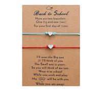 Genérico apilable natural anillos niña pulsera conjunto 2 día regreso a la escuela pulseras mamá y yo pulseras madre hija chicos mamá pulsera ancho pulsera (C, una talla única)