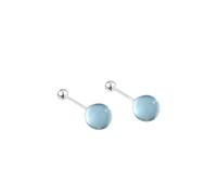 Genérico apilable perla junco muñeca joyería con preciosa aguamarina lechosa natural azul Frases Rosa pulsera pulsera 4 anillos, talla única, Plástico, No es una piedra preciosa