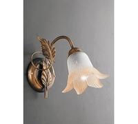 Generico Aplique de pared clásico de hierro forjado marrón y dorado 1 luz para salón, comedor, entrada, pasillo, dormitorio, LGT Anastasia