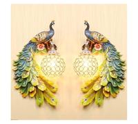Genérico Apliques de pared, Lámpara de pared pavo, Arte resina estético Retro creativo, restaurante, pasillo, dormitorio, mesita noche, lámpara europea, personalidad preciosa(Colorful twins)