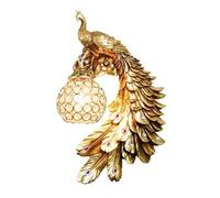 Genérico Apliques de pared, Lámpara de pared pavo, Arte resina estético Retro creativo, restaurante, pasillo, dormitorio, mesita noche, lámpara europea, personalidad preciosa(Gold light)