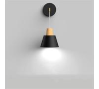 Genérico Apliques de pared, Modern Indoor LED Wall Lamp Black White Gray Bedroom Bedside Light Aisle Corridor Single Head Luminaire Sconce(C style Black)