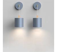 Genérico Apliques de pared, Modern Indoor LED Wall Lamp Black White Gray Bedroom Bedside Light Aisle Corridor Single Head Luminaire Sconce(B style Gray)