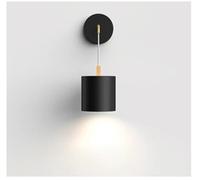 Genérico Apliques de pared, Modern Indoor LED Wall Lamp Black White Gray Bedroom Bedside Light Aisle Corridor Single Head Luminaire Sconce(B style Black)