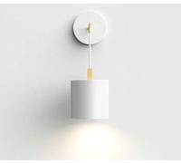 Genérico Apliques de pared, Modern Indoor LED Wall Lamp Black White Gray Bedroom Bedside Light Aisle Corridor Single Head Luminaire Sconce(B style White)