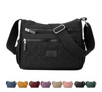 Genérico Apparent Crossbody Bag, Large Capacity Waterproof Nylon Shoulder Messenger Bag, Soft with Multi Pocket for Women (Black)