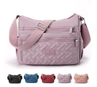 Genérico Apparent Crossbody Bag, Nylon Shoulder Messenger Bag, Large Capacity Waterproof Nylon Shoulder Messenger Bags (Purple)