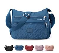 Genérico Apparent Crossbody Bag, Nylon Shoulder Messenger Bag, Large Capacity Waterproof Nylon Shoulder Messenger Bags (Blue)