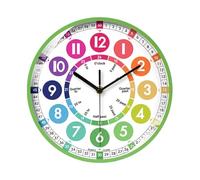 Genérico Aprenda a Contar Time Clock - Reloj de enseñanza educativa de 10 Pulgadas, Herramienta de Aprendizaje de niños analógicos silenciosos | Colorido Números de Reloj de Lectura fácil de Lectura,