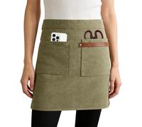 Generico Apron For Women - Bartender Serving Accessories | Short Aprons Include Pocket For Kitchen, Home, Coffee Shop, Restaurant, Apartment, Farmhouse, Waiters, Waitresses And Others, verde,