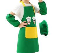 Generico Aprons For Kids,Adjustable Coat Craft,Kids Painting Apron - For Ages 2-12 Baking Painting Cooking Mealtime Home Kitchen Outdoor School, verde, riferimento alla descrizione
