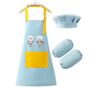 Generico Aprons For Kids, Paint Apron For Kids, Adjustable Coat Craft For Ages 2-12 Baking Painting Cooking Mealtime Classroom Home Garden Kitchen Outdoor School Kindergarten, Azul claro,