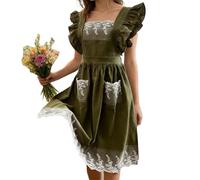 Genérico Aprons For Women,Breathable Vintage Lace Ruffle | Cross Back Adjustable Baking Aprons For Home Kitchen Restaurant Outdoor Garden Yard Patio Cooking