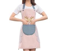 Genérico Aprons with Pockets 70x65cm 110g, PVC Waterproof Kitchen Apron with Back Straps for Women, Multifunctional Cooking and Craft Work Reusable