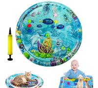 Genérico Aqua Cats Water Mat, Pet Water Bed for Cats and Dogs, 2025 New Thickened Cat Waters Mat with Fish, Summer Indoor Interactive Pet Toys, Feel Cool Comfort Playmat (G-Round 39.4in)