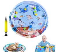 Genérico Aqua Cats Water Mat, Pet Water Bed for Cats and Dogs, 2025 New Thickened Cat Waters Mat with Fish, Summer Indoor Interactive Pet Toys, Feel Cool Comfort Playmat (C-Round 25.6in)