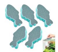Genérico Aqua Cleaning Sponge, Fish Tank Brush, 5pcs Kit Double Sided, Soft Cellulose Brush, Fish Shape Scrubber, Tank Home Care Quick Reach Edge Corner Algae Removal Deep Wash Access