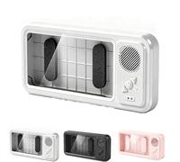 Genérico Aqua Play Phone Holder, Aqua Play Shower Phone Holder with Speaker, 100% Waterproof/Fog-Proof & Secure 360° Mount, 60° Fixed Opening Angle for Pick-Up and Placement (White)