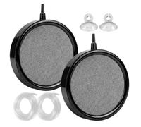 Genérico Aquarium Air Stone Bubble Diffuser 2 Pieces Suction Cup Design | Pond Oxygenation Accessory for Water Underwater Circulation System Fish Tank Aeration