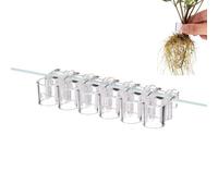 Genérico Aquarium Plant Holder - 6 Pieces Clear Planting Bracket, Hangable Aquatic Cup | Fish Tank Hydroponics Cultivation System, Water Feature Decorative Planting Setup For Home Tank