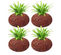 Genérico Aquatic Plant Rings, Fish Tank Planter Set, Stable Base with Stone Holder, Submersible Plant Support Basket, Water Pot with Rustic Style, Decoration Tool for Pond Pool