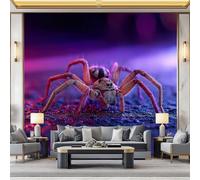Genérico araña fotográfica papel pintado 500 x 280 cm no tejido de pared, animales fantásticos panorámicos póster de papel pintado fotográfico mural para decoración de apartamento