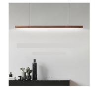 Genérico Araña moderna, Luces colgantes simples modernas, lámpara colgante lineal larga de madera, luz LED mesa, iluminación for isla cocina, comedor, sala estar y oficina(Pine c,REMOTE_180CM 36W)