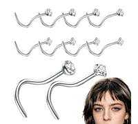 Genérico Arandelas Nasales para Mujer - 10 Piezas de Gemas para Perforación Nasal | Joyería de Nariz para Diario,Para Comunidad Ocio Escuela Viaje Vacaciones