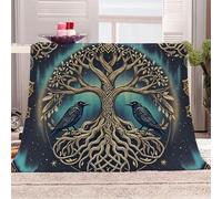 Genérico Árbol De La Vida-1 Manta de Franela 3D Suave - Cubre Sofá/Cama 220x240 cm,Mitos Antiguos Estampado 3D Ultrarealista,Polar Caliente,Lavable,Hogar/Dormitorio
