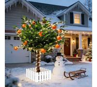 Genérico áRbol De Mandarina Artificial Mantenimiento Bajo UV Resistente áRbol De Naranja Artificial con Hojas Realistas, áRbol Falso Grande para Sala Estar Terraza Oficina,4.9ftx3.9ft