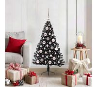 Genérico Árbol de Navidad Artificial Preiluminado Negro 120 cm PVC,Casa y jardín,Decoración,Decoraciones Festivas y estacionales,Arboles de navidad-3397117