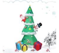 Genérico Árbol de Navidad Inflable, decoración Gigante de 2. con iluminación LED, Caja de Regalo navideñas y Paquete de caña de, Festivo al Aire Libre | Decoración navideña iluminada para la