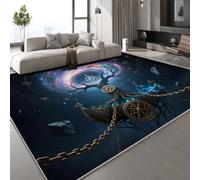 Genérico Árbol Grande Retro Alfombra Navegando Universo 150x210 cm salón Comedor Dormitorio Pasillo Suelo Grande Suave Antideslizante fácil Cuidado Cocina Alfombra de área de Pelo Grueso