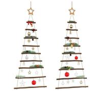 Genérico Árboles de Navidad con Estrellas Superiores 2 Piezas 55x120 cm,Casa y jardín,Decoración,Decoraciones Festivas y estacionales,Arboles de Navidad,1.05 KG,4101010