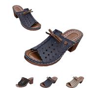 Genérico Archrelief Sandals, Arch Relief Sandals, Fashionable Comfortable Orthopedic Platform Chunky Heels Sandal (Blue, 41)