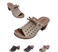 Genérico Archrelief Sandals, Arch Relief Sandals, Fashionable Comfortable Orthopedic Platform Chunky Heels Sandal (Khaki, 40)