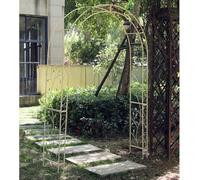Genérico Arco de jardín, Arco de Boda, Arco de jardín de Metal Resistente con estacas para el Suelo: Soporte Fuerte para Plantas trepadoras, Rosas y hortalizas (Blanco, 220 x 122 x 40 cm).