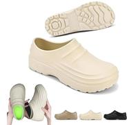 Genérico Arcofy Mules Mens New Summer Sandals, Comfort Kitchen Work Shoes, Lightweight & Waterproof Non Slip Chef Clogs (32 1/9,Beige)