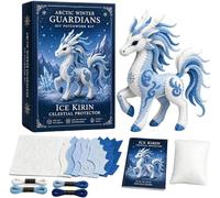 Genérico Arctic Winter Guardians DIY Patchwork Kit, Felt Animal Sewing Kit for Beginners, 3D Stuffed Animals Mythical Creature, Pre-Cut Handmade Craft Kit for Home Decor Creative Gift (B)
