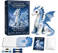 Genérico Arctic Winter Guardians DIY Patchwork Kit, Felt Animal Sewing Kit for Beginners, 3D Stuffed Animals Mythical Creature, Pre-Cut Handmade Craft Kit for Home Decor Creative Gift (E)