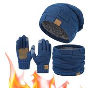 Genérico Ardenknit Winter Set- Windproof Knit Hat, Scarf and Gloves, Windproof and Good Elasticity for Cold Weather (Blue)