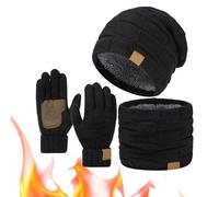 Genérico Ardenknit Winter Set- Windproof Knit Hat, Scarf and Gloves, Windproof and Good Elasticity for Cold Weather (Black)