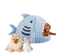 Generico Arenero térmico para gatos - Casa con forma de tiburón para cachorros | Cama térmica para gatos, para todos los padres de animales: para interiores de invierno, salón, dormitorio de noche