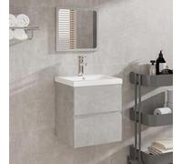 Genérico Armario de baño con Espejo Madera de ingeniería Gris hormigón,Conjuntos de Muebles,Muebles de baño-804867