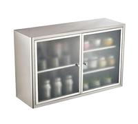 Genérico Armario de Cocina de Acero Inoxidable Totalmente montado con Puertas de Cristal y estantes Ajustables, armarios Superiores para baño sobre el Inodoro, Armario Flotante Armario Multiusos