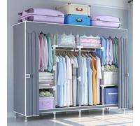 Genérico Armario De Lona Portátil Armario Tela con Cremallera Armario Tela con Estantes Home Armario de Tela Plegable con Barras para Colgar para Dormitorio Vestidor Ropa Organizador,E,82x45x170cm